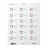 Rode Groene Kerst Krans Retouradres Etiket (Full Sheet)