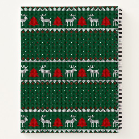 Rode & groene Kerst notitieboek Kerstboom (Achterkant)