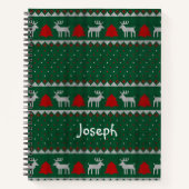 Rode & groene Kerst notitieboek Kerstboom (Voorkant)