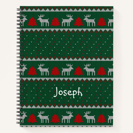 Rode & groene Kerst notitieboek Kerstboom (Voorkant)