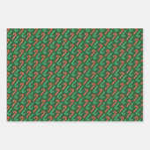 Rode Groene Kerst Snoepjes Candy Canes Inpakpapier Vel (Voorkant 3)