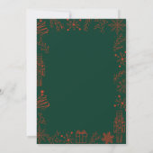 Rode & Groene Kerst Uitnodiging | Moderne Glam Ker (Achterkant)