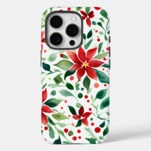 Rode/Groene Kerstbloemen iPhone / iPad hoesje