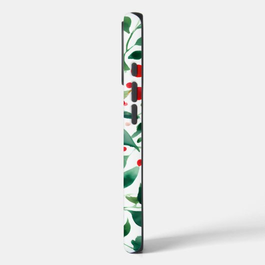 Rode/Groene Kerstbloemen iPhone / iPad hoesje (Achterkant / Links)