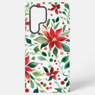 Rode/Groene Kerstbloemen Telefoonhoesje Samsung Galaxy Hoesje