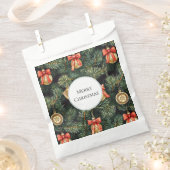 Rode groene kerstbomen Gouden Ornamenten Bedankzakje (Geknipt)