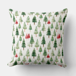 Rode groene kerstbomen kussen