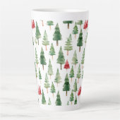 Rode groene kerstbomen latte mok (Voorkant)