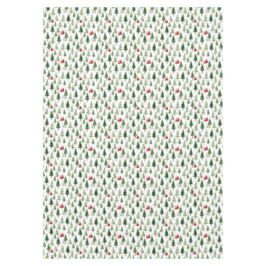 Rode groene kerstbomen tafelkleed (Voorkant)