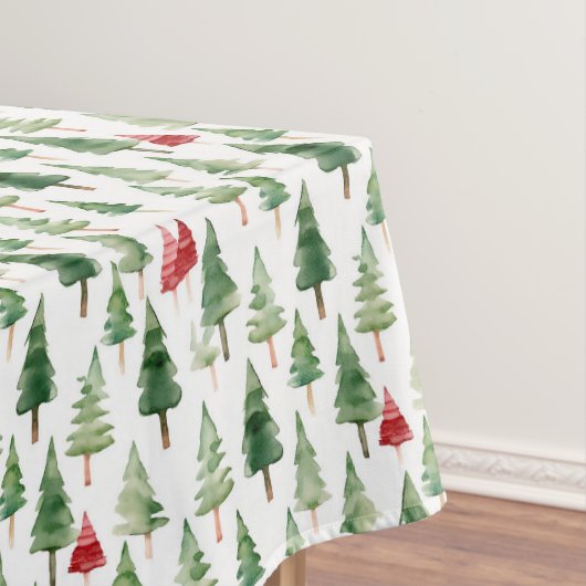 Rode groene kerstbomen tafelkleed (Voorbeeld)