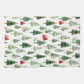 Rode groene kerstbomen theedoek (Horizontaal)