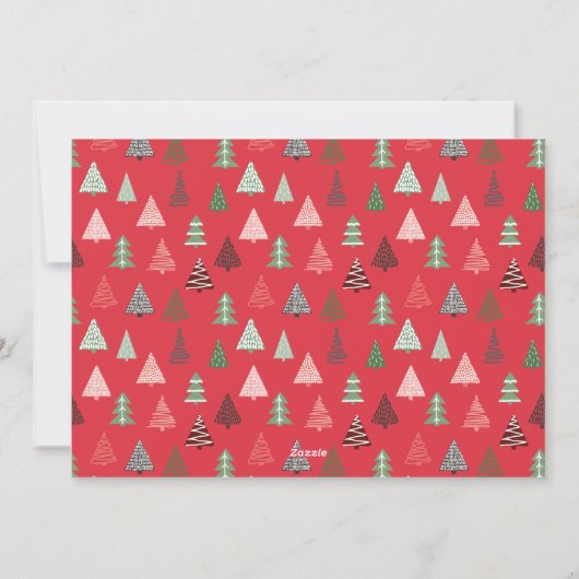 Rode groene kerstbomen vakantiefoto kaart (Achterkant)