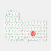 Rode & Groene Kerstboom Bedankdoosjes (Uitgevouwen)