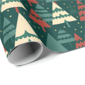 Rode Groene Kerstboom Bos Gift Cadeaupapier (Rol Hoek)