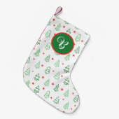 Rode & Groene Kerstboom Kleine Kerstsok (Voorkant (Hangend))