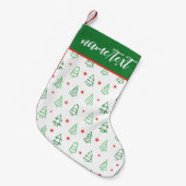 Rode & Groene Kerstboom Kleine Kerstsok (Voorkant (Hangend))