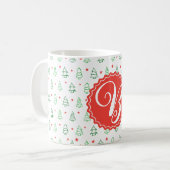 Rode & Groene Kerstboom Koffiemok (Voorkant links)