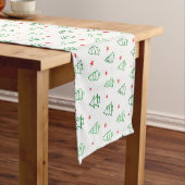 Rode & Groene Kerstboom Korte Tafelloper (Voorbeeld)