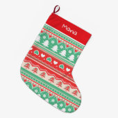 Rode & Groene Kerstboom Liefde - Feestelijke Vakan Grote Kerstsok (Voorkant (Hangend))