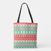 Rode & Groene Kerstboom Liefde - Feestelijke Vakan Tote Bag (Achterkant)