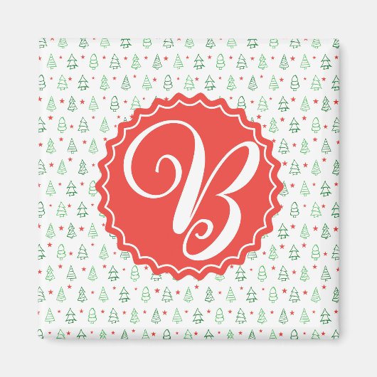 Rode & Groene Kerstboom Magneet (Voorkant)