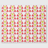 Rode groene kerstboom Moderne Kerstmis Cadeaupapier (Vlak)