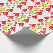 Rode groene kerstboom Moderne Kerstmis Cadeaupapier (Hoek)