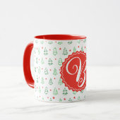 Rode & Groene Kerstboom Mok (Voorkant links)