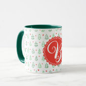Rode & Groene Kerstboom Mok (Voorkant links)