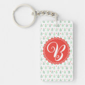 Rode & Groene Kerstboom Sleutelhanger (Voorkant)