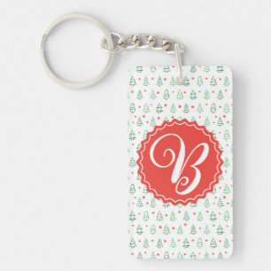 Rode & Groene Kerstboom Sleutelhanger