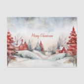 Rode groene kerstdennenbomen bossen tissuepapier (Voorkant)