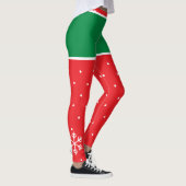 Rode Groene Kerstelf Naam Leggings (Rechts)