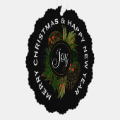 RODE & GROENE KERSTKRANS, GEPERSONALISEERD ORNAMENT KAART (Rechts)