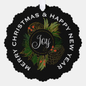 RODE & GROENE KERSTKRANS, GEPERSONALISEERD ORNAMENT KAART (Voorkant)