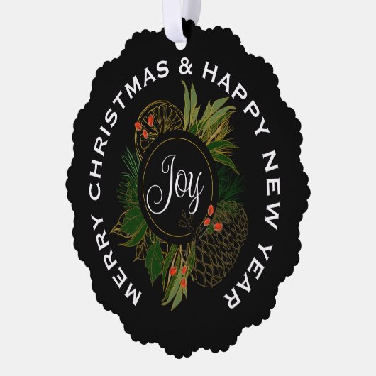 RODE & GROENE KERSTKRANS, GEPERSONALISEERD ORNAMENT KAART (Links)