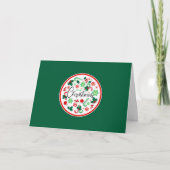 Rode groene kerstkrans kaart (Voorkant)