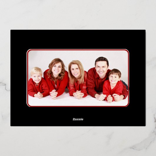 Rode Groene Kerstletters Illustratie Foto Kerstmis Folie Feestdagenkaart (Achterkant)