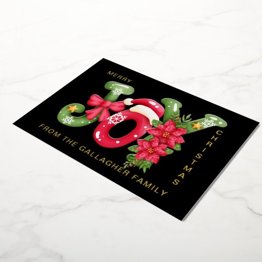 Rode Groene Kerstletters Illustratie Foto Kerstmis Folie Feestdagenkaart (Gedraaid)