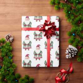 Rode groene kerstman cadeaupapier
