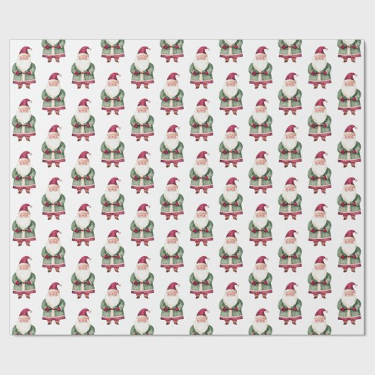 Rode groene kerstman cadeaupapier (Vlak)