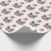 Rode groene kerstman cadeaupapier (Hoek)
