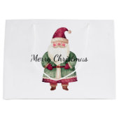 Rode groene kerstman groot cadeauzakje (Voorkant)