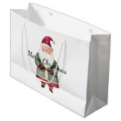 Rode groene kerstman groot cadeauzakje (Voorkant Gekanteld)