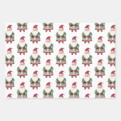 Rode groene kerstman inpakpapier vel (Voorkant)