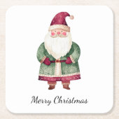 Rode groene kerstman kartonnen onderzetters (Voorkant)