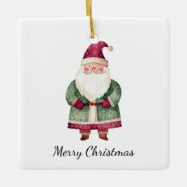 Rode groene kerstman keramisch ornament