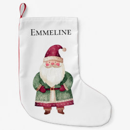 Rode groene kerstman kleine kerstsok