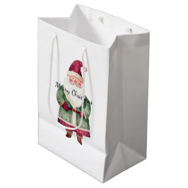 Rode groene kerstman medium cadeauzakje