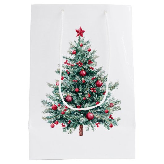 Rode groene kerstman medium cadeauzakje (Achterkant)